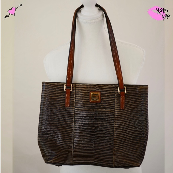 DONNEY & BROOKE BROWN ALLIGATOR STYLE TOTE - Picture 1 of 3
